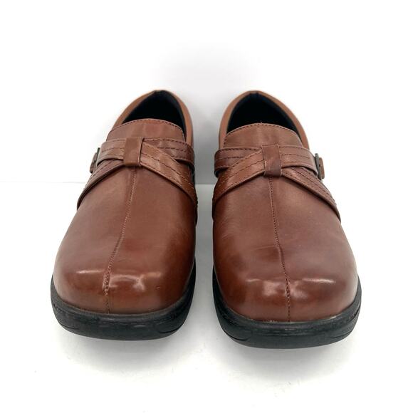 ABEO Shoes - NWOT Abeo Womens Bella 24/7 Brown Leather Clogs Comfort Shoes Buckle